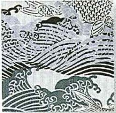 画像2: 鯉口シャツ【波に鯉】 (2)