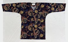 画像1: 鯉口シャツ (瓢箪と手鞠/紺系） shirt,shatsu (1)