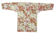 画像1: 鯉口シャツ (熨斗に桜/白系） shirt,shatsu (1)