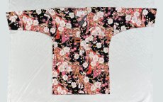 画像1: 鯉口シャツ (熨斗に桜/黒系） shirt,shatsu (1)