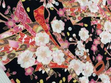 画像2: 鯉口シャツ (熨斗に桜/黒系） shirt,shatsu (2)