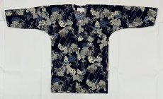 画像1: 鯉口シャツ (獅子牡丹/紺系） shirt,shatsu (1)